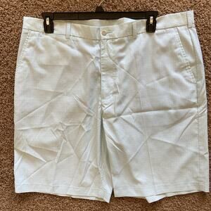 PGA Tour Pastel Blue‎ White Gingham Activewear Performance Golf Shorts Mens 42